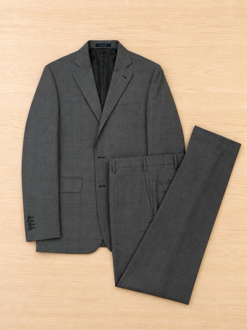 Angelo Nardelli Vannucci Milano Men’s Suit 44R W38 L30 Gray Plaid Virgin Wool